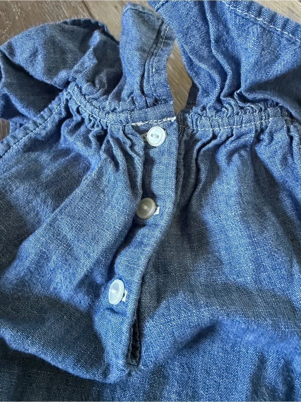 Ralph Lauren Cotton Chambray Baby Bubble Romper